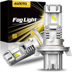 imageAUXITO 9005H8H9HB3H1I Fog Light Bulbs 6500K Cool White 600 Brighter PlugandPlay Pack of 4H13 9008 Bulbs