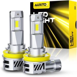 imageAUXITO 9007 Light Bulbs 6500K Cool White 40000LM Per Set HB5 Halogen Raplacement Fog Lights with Fan Wireless Plug and Play Canbus Ready Pack of 2H11H8H9