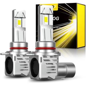imageAUXITO 9012 Light Bulbs 34000LM Super Bright Plug and Play HIR2 Fog Bulbs with 11 Mini Size Powersports Accessory Lights Pack of 2