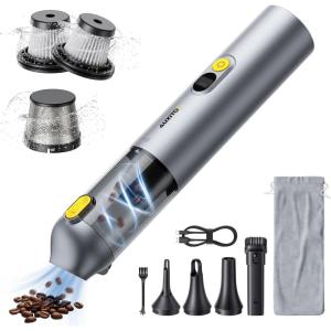 imageAUXITO Car Vacuum Portable Cordless 14000Pa Powerful Suction Handheld Vacuum Blow ampamp Suction 2 in 1 Small Vacuum Cleaner Hand Held Vacuum for Car Home Pet Office BlackSilver