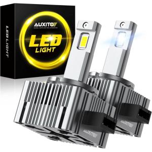 imageAUXITO D3S Light Bulbs 30000Lumens 35W 6000K White 900 Brightness D3R Xenon HID Replacement Lights Plug and Play Fog Light Bulbs Pack of 2 D3SD3R