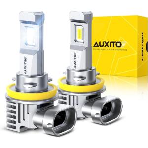 imageAUXITO H11 Light Bulb 900 Brightness 6500K H8 H9 Bulbs 11 Mini Size PlugNPlay IP68 Waterproof Pack of 2H11