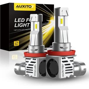 imageAUXITO H13 9008 Fog Bulb 6500K White30000LM Brightness Canbus Ready Wireless Plug and Play Pack of 2H11H8H9