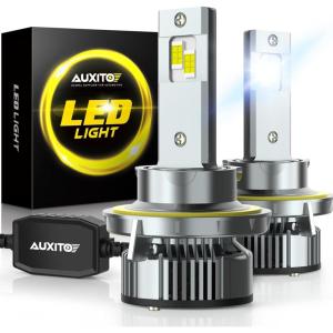 imageAUXITO H139008 LED Bulbs 900 Brighter 120W 30000LM Per Set 6500K Cool White H13 LED Bulbs PlugNPlay Halogen Replace H13 Bulbs Canbus Ready Pack of 2H139008