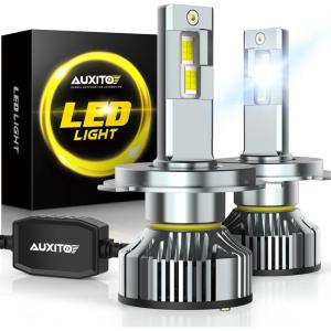 imageAUXITO H4 9003 Light Bulbs Fog Light Bulbs 900 Brightness 6500K Cool White CSP LED Chips Fog Lamps Replacement Play and Plug Pack of 29003 H4