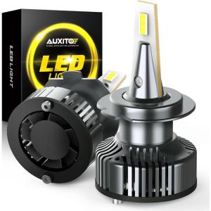 imageAUXITO H4 9003 Light Bulbs Fog Light Bulbs 900 Brightness 6500K Cool White CSP LED Chips Fog Lamps Replacement Play and Plug Pack of 2H7