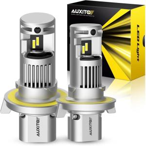 imageAUXITO H4 LED Bulb 9003 Light Bulbs 48000LM Long Lasting Dual Turbo Cooling Fan Plug N Play 3MIN Installation 50000hrs Lifespan9008H13