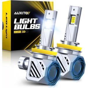 imageAUXITO H4 LED Bulb 9003 Light Bulbs 48000LM Long Lasting Dual Turbo Cooling Fan Plug N Play 3MIN Installation 50000hrs LifespanH11H8