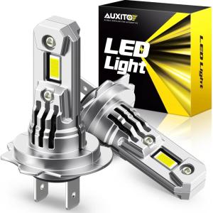 imageAUXITO H4 LED Bulb 9003 Light Bulbs 48000LM Long Lasting Dual Turbo Cooling Fan Plug N Play 3MIN Installation 50000hrs LifespanH7H7LL