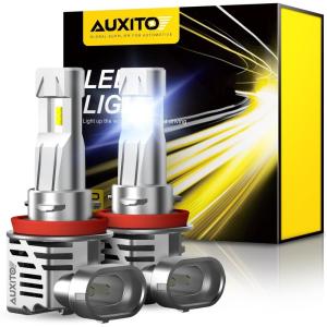 imageAUXITO HB4 9006 LED Bulbs 15000LM Per Set 6500K Cool White Mini Size Wireless LED Fog Light Bulbs for Stock Halogen Replacement Pack of 2H11