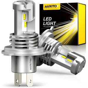 imageAUXITO HB4 9006 LED Bulbs 15000LM Per Set 6500K Cool White Mini Size Wireless LED Fog Light Bulbs for Stock Halogen Replacement Pack of 2H4