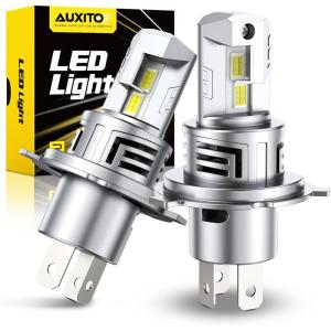 imageAUXITO New Upgraded H13 Bulbs 33000LM 900 Ultra Brightness 11 Halogen Size 6500K White 9008 Light Bulbs for Fog Light Nonpolarity Plug and Play Pack of 2H49003