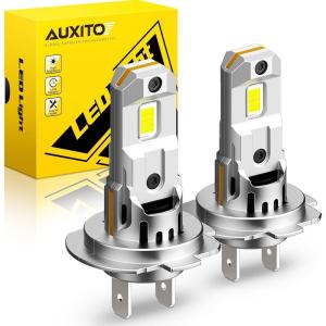 imageAUXITO New Upgraded H13 Bulbs 33000LM 900 Ultra Brightness 11 Halogen Size 6500K White 9008 Light Bulbs for Fog Light Nonpolarity Plug and Play Pack of 2H7H7ll