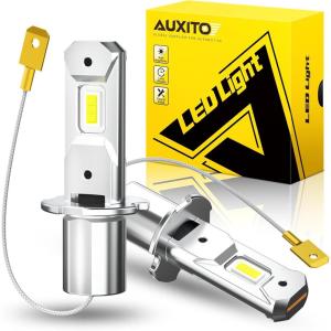 imageAUXITO New Upgraded H7 Bulbs 6500K White 11 Halogen Size H7LL LED Fog Light Nonpolarity No Adapter Required Easy PlugNPlay Installation Pack of 2Cool White