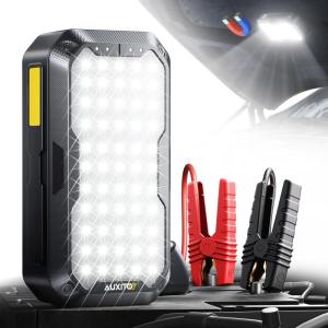 imageAUXITO Portable Jump Starter  4000A Car Battery Jump Starter8L Gas7L Diesel 2000LM Camping Light 12V Jump Box with 4 Modes Working Light and 2 Hook Portable Charger and Jump Cables
