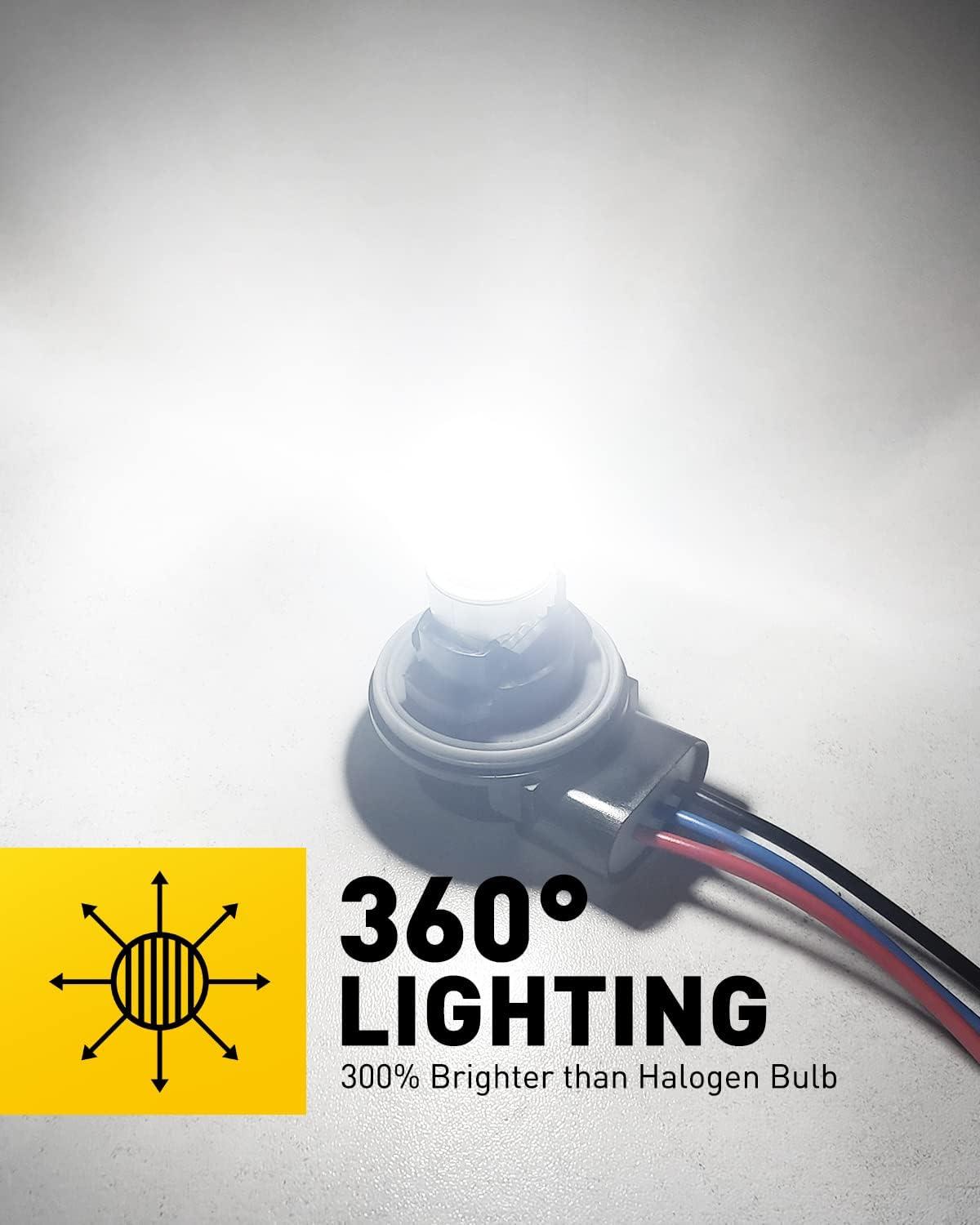 imageAUXITO 3157 LED Bulb White Reverse Lights 3200LM Super Bright 3056 3156 4057 4157 Light for Tail Light Backup light DRL Parking Light Pack of 2