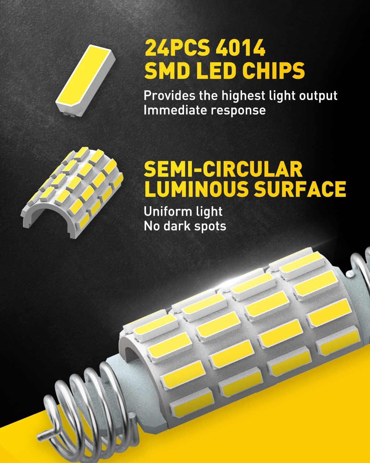 imageAUXITO 578 LED Bulbs 2112 2122 Festoon Bulb 39mm 41mm 42mm LED Lights Bulb 6500K White Extremely Bright 4014 SMD for Car Truck LED Interior Dome Map Door Courtesy Lights License Plate Bulbs 4 Pack39mm42mm 2 PACK