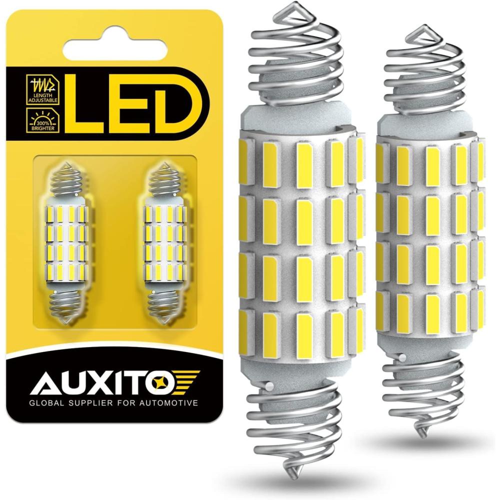 imageAUXITO 578 LED Bulbs 2112 2122 Festoon Bulb 39mm 41mm 42mm LED Lights Bulb 6500K White Extremely Bright 4014 SMD for Car Truck LED Interior Dome Map Door Courtesy Lights License Plate Bulbs 4 Pack39mm42mm 2 PACK