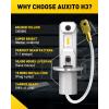 imageAUXITO 5202 H16 LED Fog Light Bulbs 6500K Cool White 400 Brightness CSP Chips 5201 PS19W PS24W 9009 12085 Halogen Bulb DRL Replacement for Sierra Silverado Yukon Tahoe Canyon 2PackAmber Yellow