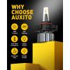 imageAUXITO 5202 H16 LED Fog Light Bulbs 6500K Cool White 400 Brightness CSP Chips 5201 PS19W PS24W 9009 12085 Halogen Bulb DRL Replacement for Sierra Silverado Yukon Tahoe Canyon 2PackAmber Yellow