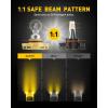 imageAUXITO 5202 H16 LED Fog Light Bulbs 6500K Cool White 400 Brightness CSP Chips 5201 PS19W PS24W 9009 12085 Halogen Bulb DRL Replacement for Sierra Silverado Yukon Tahoe Canyon 2PackAmber Yellow