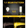imageAUXITO 5202 LED Fog Light Bulbs 6500K Cool White 6000 Lumen Plug And Play 300 Brighter 5201 PS19W 12085 PS24W Daytime Running Lights Replacement Pack of 23000K Yellow