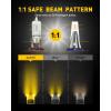 imageAUXITO 9006 HB4 LED Fog Light Bulbs 3000K Amber Yellow 6000 LM High Brightness 30W Play and Plug Super Penetration with 12 CSP Chips Waterproof DRL Bulbs Replacement for Cars Pack of 2