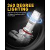 imageAUXITO 9145 9140 H10 LED Fog Light Bulb Fanless 6000LM Per Set 6500K Cool White CSP LED Chips Fog Light Bulbs or DRL Replacement Pack of 2Cool White