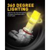 imageAUXITO 9145 9140 H10 LED Fog Light Bulb Fanless 6000LM Per Set 6500K Cool White CSP LED Chips Fog Light Bulbs or DRL Replacement Pack of 2Golden Yellow