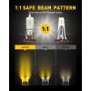 imageAUXITO 9145 LED Fog Light Bulbs 3000K Amber Yellow 6000LM 400 Brightness H10 9140 9045 9040 LED Fog Light Replacement CSP LED Chips Plug and Play Canbus Ready Pack of 2