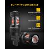 imageAUXITO Brilliant Red 3056 3057 3156 3157 14SMD 3030 Chipsets LED Bulbs with Projector for Brake Light Tail Light Turn Signal Blinkers Pack of 2Brilliant Red