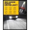 imageAUXITO H11 H8 H16 LED Fog Light Bulb 400 Brightness Super Bright 6500K Cool White Plug and Play Fanless H11 Halogen Replacement Fog lights DRL Bulbs for Vehicle Pack of 2