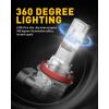 imageAUXITO H11 H8 LED Fog Light Bulb Fanless 40W 6000LM High Brightness 3000K Golden Yellow CSP LED Chips H16 H11 H8 Fog Bulbs DRL Replacement Pack of 2White