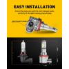 imageAUXITO H11 H8 LED Fog Light Bulb Fanless 40W 6000LM High Brightness 3000K Golden Yellow CSP LED Chips H16 H11 H8 Fog Bulbs DRL Replacement Pack of 2White