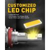 imageAUXITO H11 H8 LED Fog Light Bulb Fanless 40W 6000LM High Brightness 3000K Golden Yellow CSP LED Chips H16 H11 H8 Fog Bulbs DRL Replacement Pack of 2Yellow