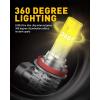 imageAUXITO H11 H8 LED Fog Light Bulb Fanless 40W 6000LM High Brightness 3000K Golden Yellow CSP LED Chips H16 H11 H8 Fog Bulbs DRL Replacement Pack of 2Yellow