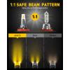 imageAUXITO H8 H11 H16 LED Fog Light Bulbs 3000K Amber Yellow Strong Penetrating Power Long Lifespan Plug and Play Canbus Error Free Halogen Replacement DRL Bulbs for Rainy Snowy Foggy 2 Pack