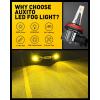 imageAUXITO H8 H11 H16 LED Fog Light Bulbs 3000K Amber Yellow Strong Penetrating Power Long Lifespan Plug and Play Canbus Error Free Halogen Replacement DRL Bulbs for Rainy Snowy Foggy 2 Pack