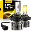 imageAUXITO 5202 LED Fog Light Bulbs 6500K Cool White 6000 Lumen Plug And Play 300 Brighter 5201 PS19W 12085 PS24W Daytime Running Lights Replacement Pack of 23000K Yellow
