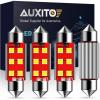imageAUXITO 578 LED Bulb White 41mm 42mm 2122 2112 578 Festoon LED Bulbs CANBUS Error Free 3030 Chipsets 6000K Xenon White for Car Interior Map Dome Courtesy Marker License Plate Lights Pack of 4