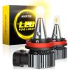 imageAUXITO H8 H11 H16 LED Fog Light Bulbs 3000K Amber Yellow Strong Penetrating Power Long Lifespan Plug and Play Canbus Error Free Halogen Replacement DRL Bulbs for Rainy Snowy Foggy 2 Pack