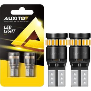 imageAUXITO 194 LED Bulb Amber Yellow Canbus Error Free 168 175 2825 W5W T10 LED Replacement Light Kit for Car Interior Map Marker Exterior Lights License Plate Lights Dome Lights Pack of 2Amber Yellow