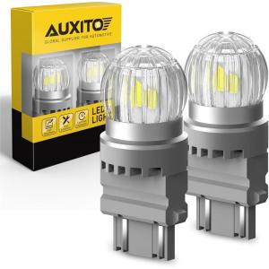 imageAUXITO 3157 LED Bulb White Reverse Lights 3200LM Super Bright 3056 3156 4057 4157 Light for Tail Light Backup light DRL Parking Light Pack of 2