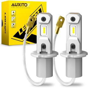 imageAUXITO 5202 H16 LED Fog Light Bulbs 6500K Cool White 400 Brightness CSP Chips 5201 PS19W PS24W 9009 12085 Halogen Bulb DRL Replacement for Sierra Silverado Yukon Tahoe Canyon 2PackCool White