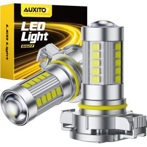 imageAUXITO 5202 LED Fog Light Bulbs or DRL True 11 Mini Size 6500K Cool White 5202 Replacement for Cars Trucks SUVs Nonpolarity Pack of 2Cool white
