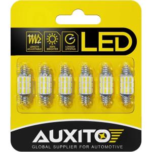 imageAUXITO 578 LED Bulbs 2112 2122 Festoon Bulb 39mm 41mm 42mm LED Lights Bulb 6500K White Extremely Bright 4014 SMD for Car Truck LED Interior Dome Map Door Courtesy Lights License Plate Bulbs 4 Pack31mm36mm 6 PACK