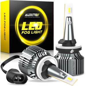 imageAUXITO 880 LED Fog Light Bulbs 6500K Xenon White 30W 6000LM 400 Brightness Plug and Play CanBus Error Free 899 DRL Replacement for Chevy Ford GMC Pack of 2