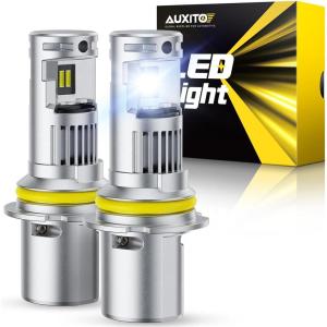 imageAUXITO 9004 Light Bulbs 44000LM Brighter UltraBright Plug N Play Long Lifespan No Flicker 99 Compatibility Pack of 2