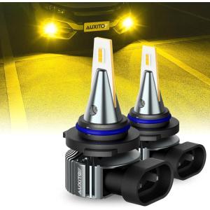 imageAUXITO 9006 HB4 LED Fog Light Bulbs 3000K Amber Yellow 6000 LM High Brightness 30W Play and Plug Super Penetration with 12 CSP Chips Waterproof DRL Bulbs Replacement for Cars Pack of 2