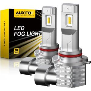 imageAUXITO 9145 9140 H10 LED Fog Light Bulb Fanless 6000LM Per Set 6500K Cool White CSP LED Chips Fog Light Bulbs or DRL Replacement Pack of 2Golden Yellow